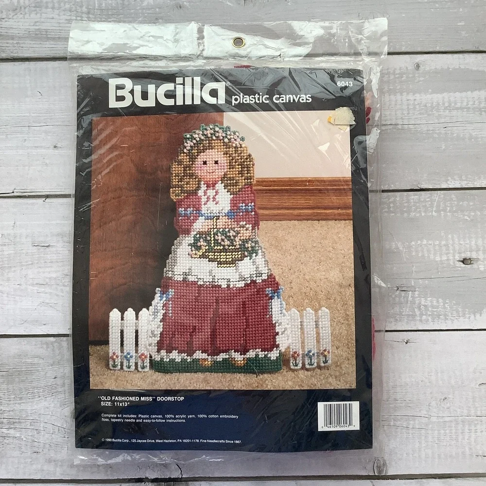 Bucilla Plastic Canvas Kit - Old Fashioned Miss Doorstop‎ 11x13